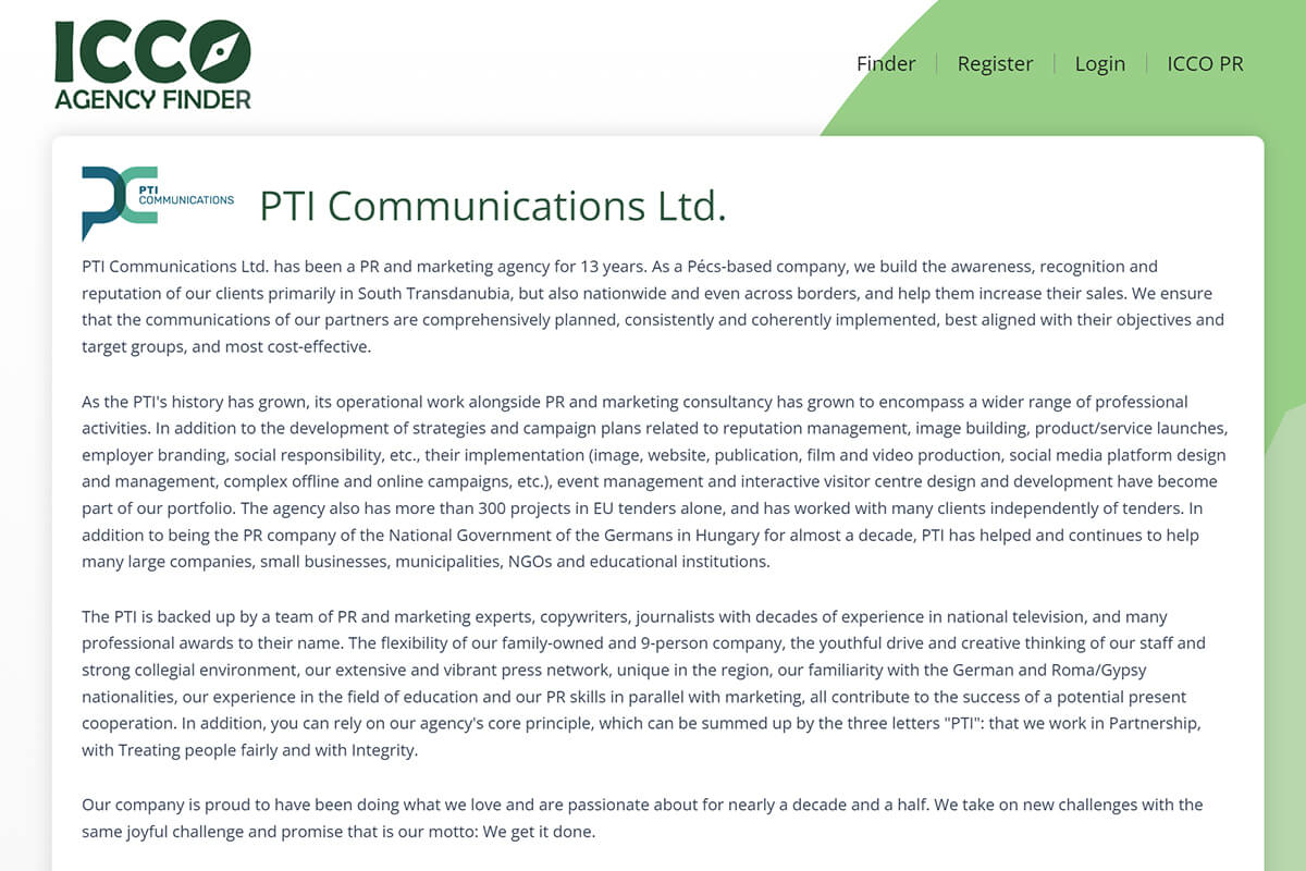 PTIcom.hu - rangos szakmai névsorba kerültünk (ICCO)